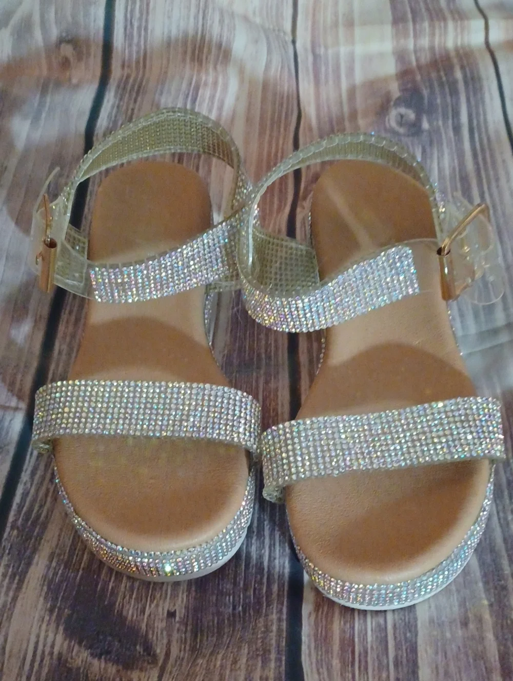 Link Bling Buckle Sandals Little Girl Sz 12